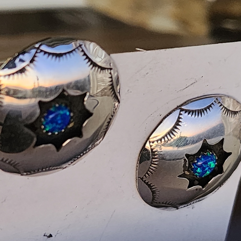 Sterling Silver Navajo Hand-made Earrings